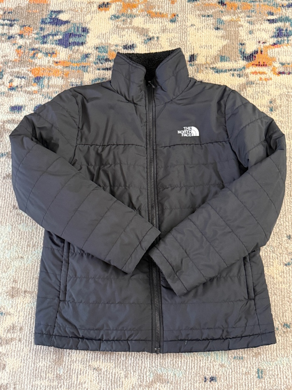 The North Face Reversible Shasta Full Zip Insulated Black Jacket ladies size xl